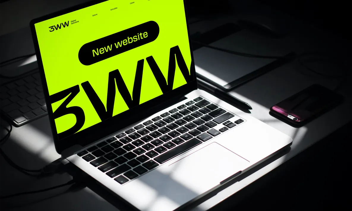 Mockup do site 3WW em notebook