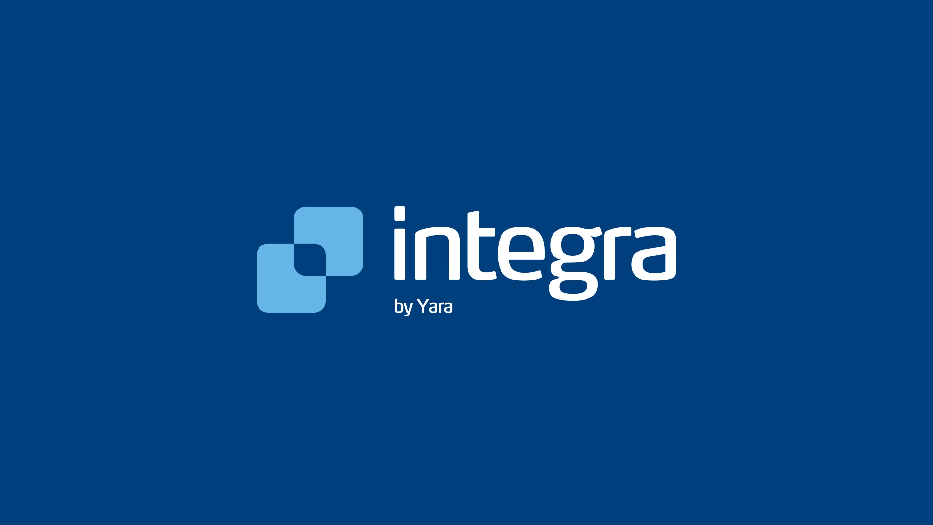 Logotipo Integra by Yara em fundo azul
